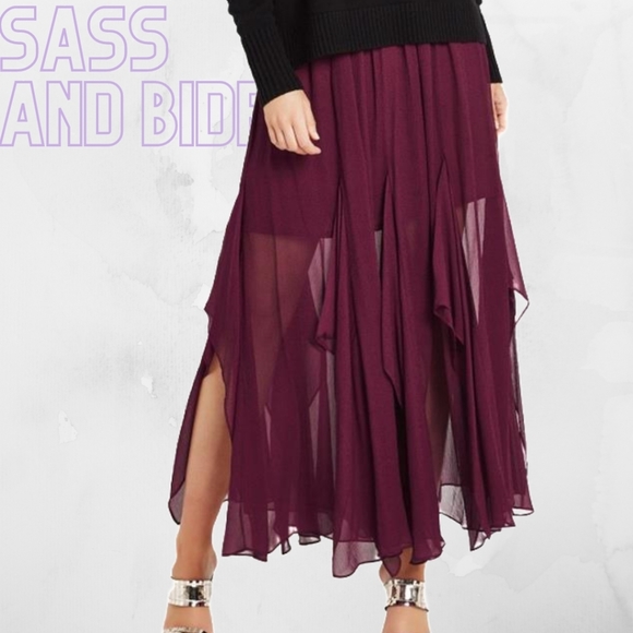 sass & bide Dresses & Skirts - Sass & Bide The Vault Purple Microspot Silk Maxi Skirt Size XS
